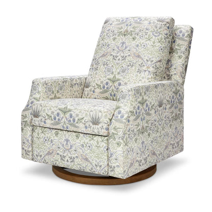 Morris & Co. x Namesake Crewe Swivel Glider Recliner - Strawberry Thief in Fig & Thyme - M22287TTFTDB