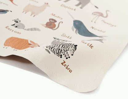 Gathre High Chair Mat, Mini - Animal Alphabet - GMINANI