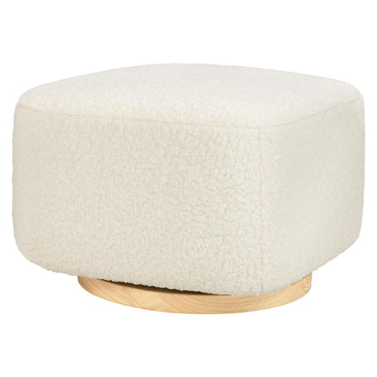 Babyletto Kiwi Gliding Ottoman - Cream Shearling with Light Wood Base - M26385CMSGLB