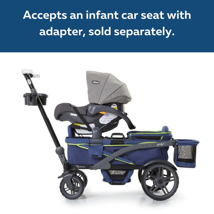 Gladly Family Anthem2 All-Terrain (2 Seater) Stroller Wagon - Electric Silver - WAG-ELE-2-S