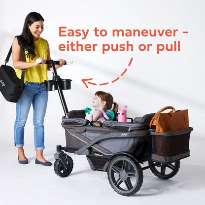 Gladly Family Anthem2 All-Terrain (2 Seater) Stroller Wagon - Graphite - WAG-GRA-2-S