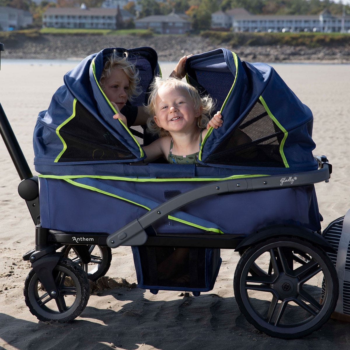 Anthem2 Deluxe 5-Point Stroller Wagon in Neon Indigo