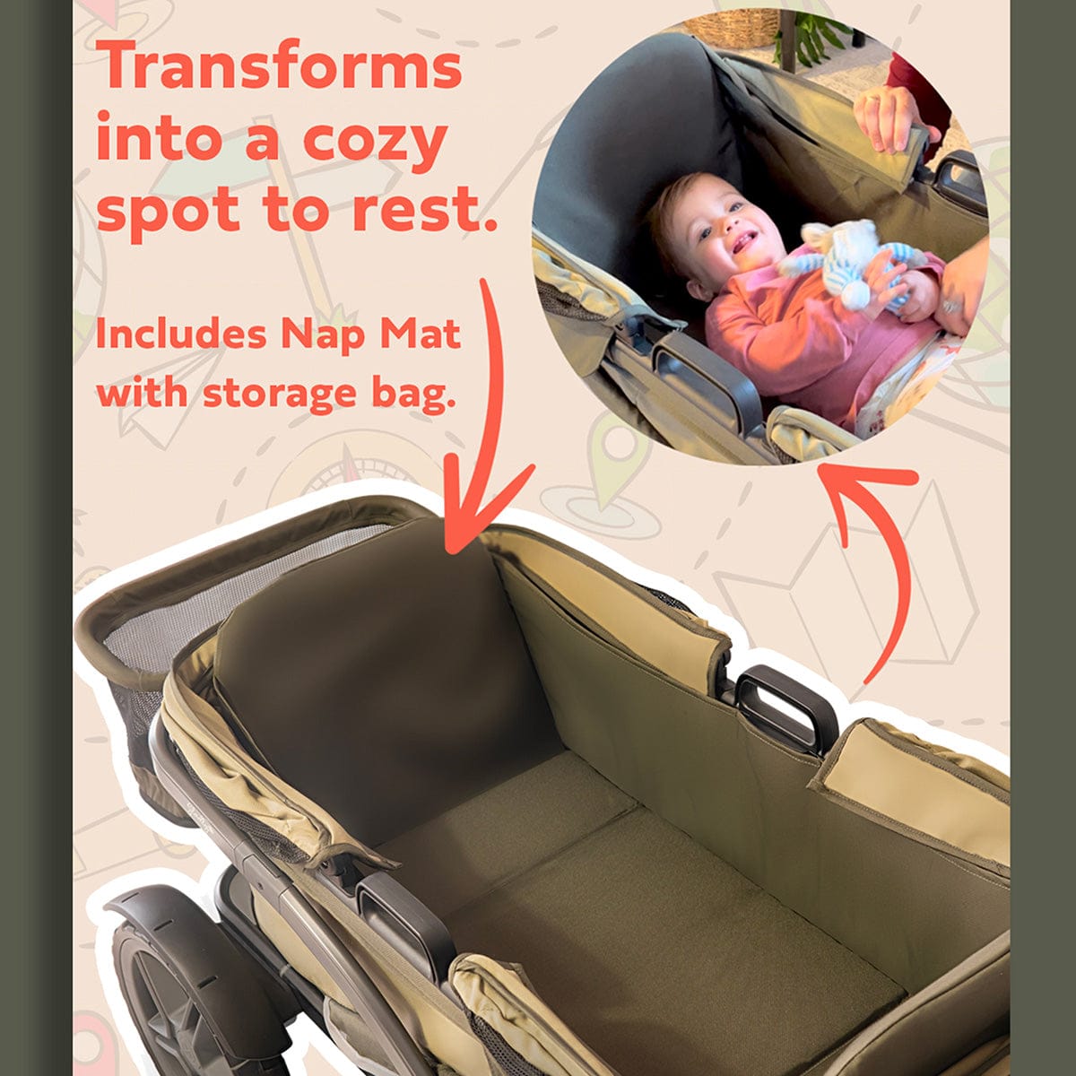 Gladly Family Anthem4 All-Terrain (4 Seater) Stroller Wagon Adventure Bundle - Forest - WAG-ADV-4-S