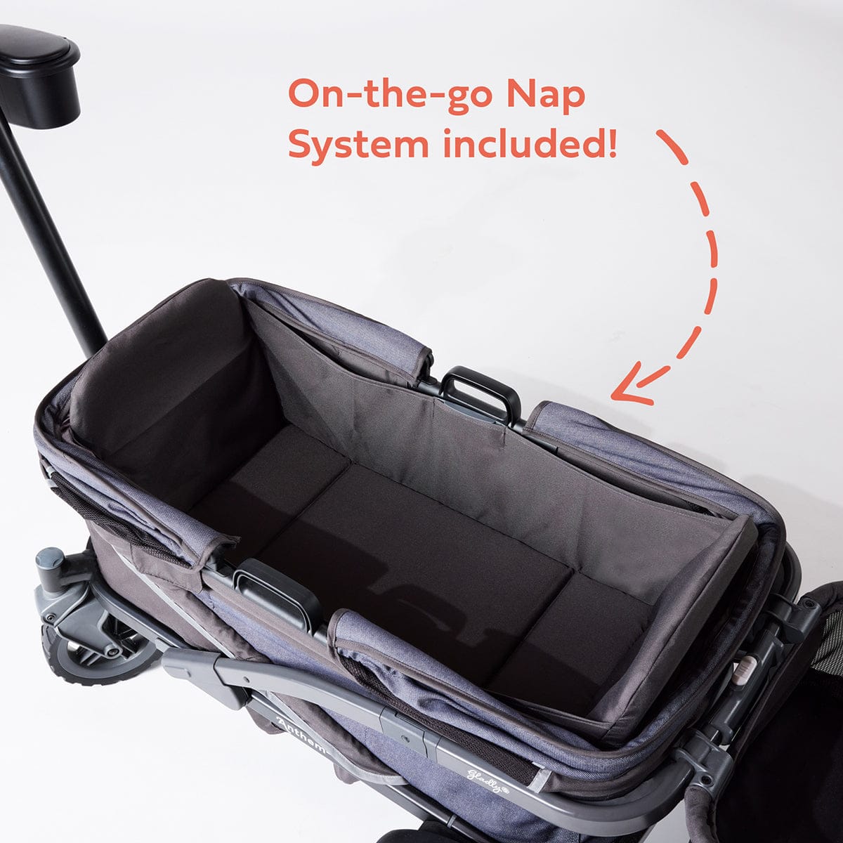 Gladly Family Anthem4 ICS All-Terrain (4 Seater) Stroller Wagon - Graphite - WAG-GRA-4-S