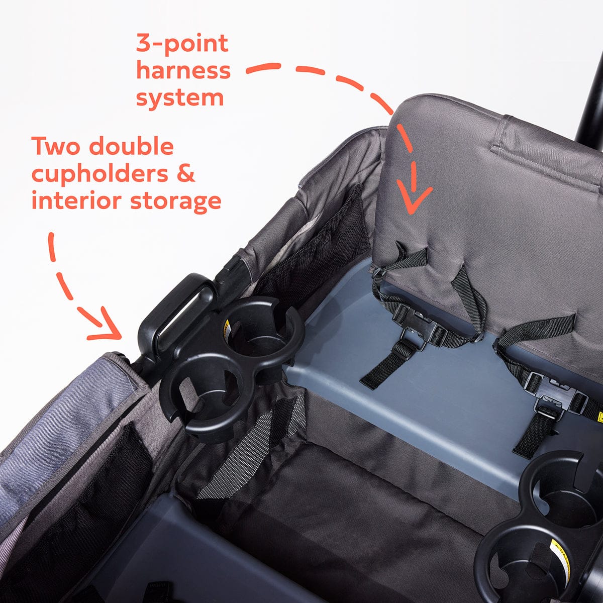 Gladly Family Anthem4 ICS All-Terrain (4 Seater) Stroller Wagon - Graphite - WAG-GRA-4-S