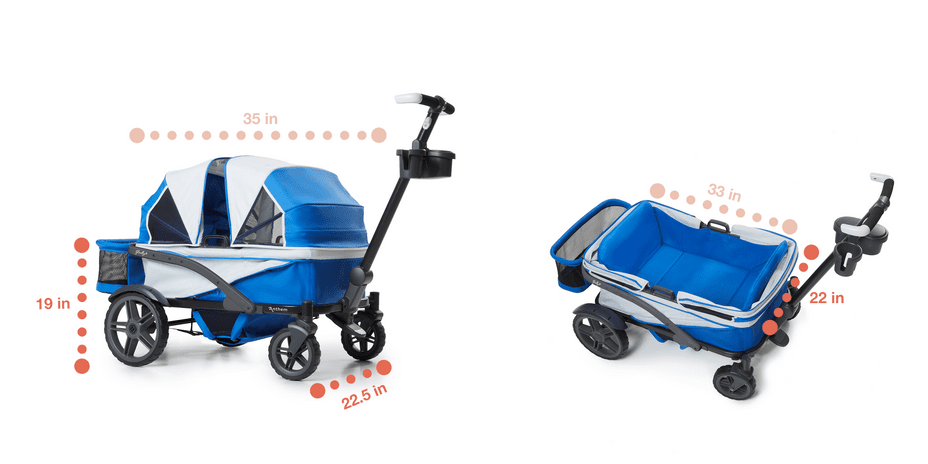 Gladly Family Anthem4 ICS All-Terrain (4 Seater) Stroller Wagon - Sand & Sea - WAG-SAN-4-S