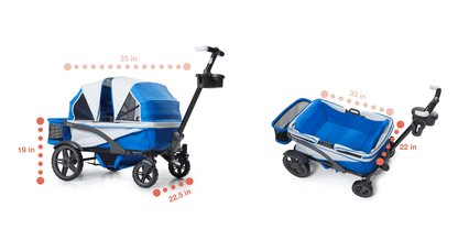 Gladly Family Anthem4 ICS All-Terrain (4 Seater) Stroller Wagon - Sand & Sea - WAG-SAN-4-S