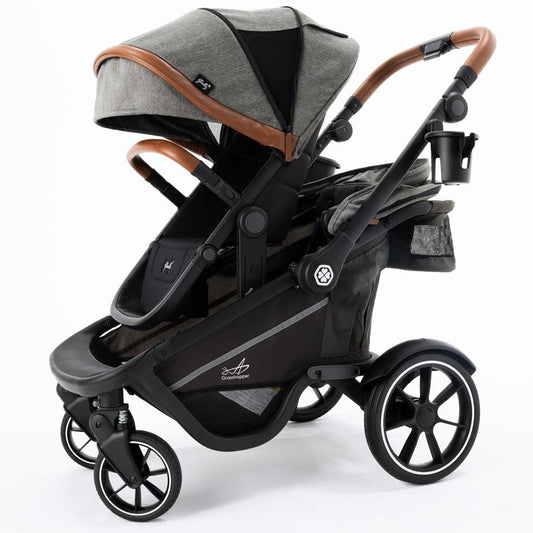 Gladly Family Grasshopper 8-in-1 Single-to-Double Stroller - Cobblestone - STR-GRH-CBS