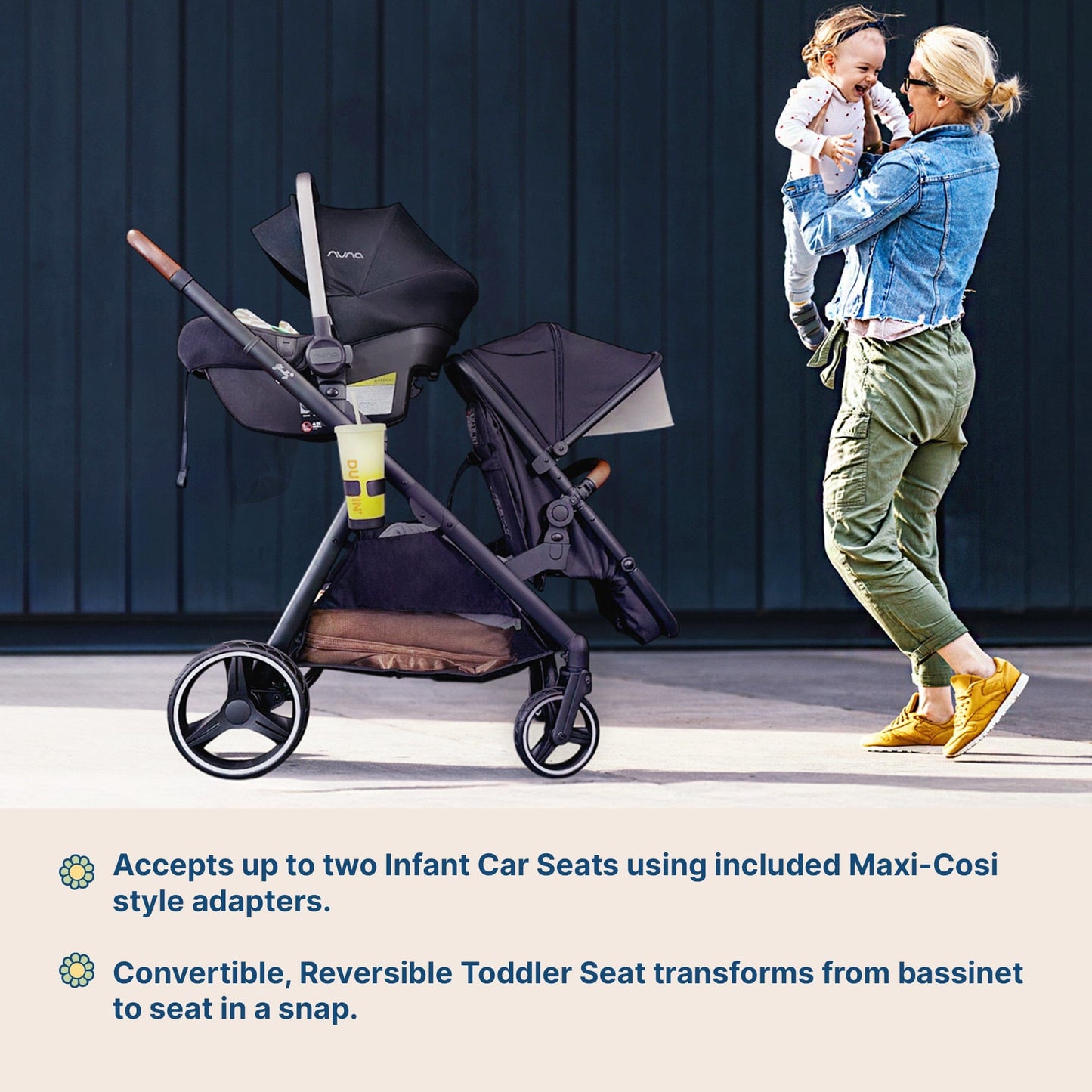 Gladly Family Piper Single-to-Double Stroller - Aloe - PIP-STR-ALO