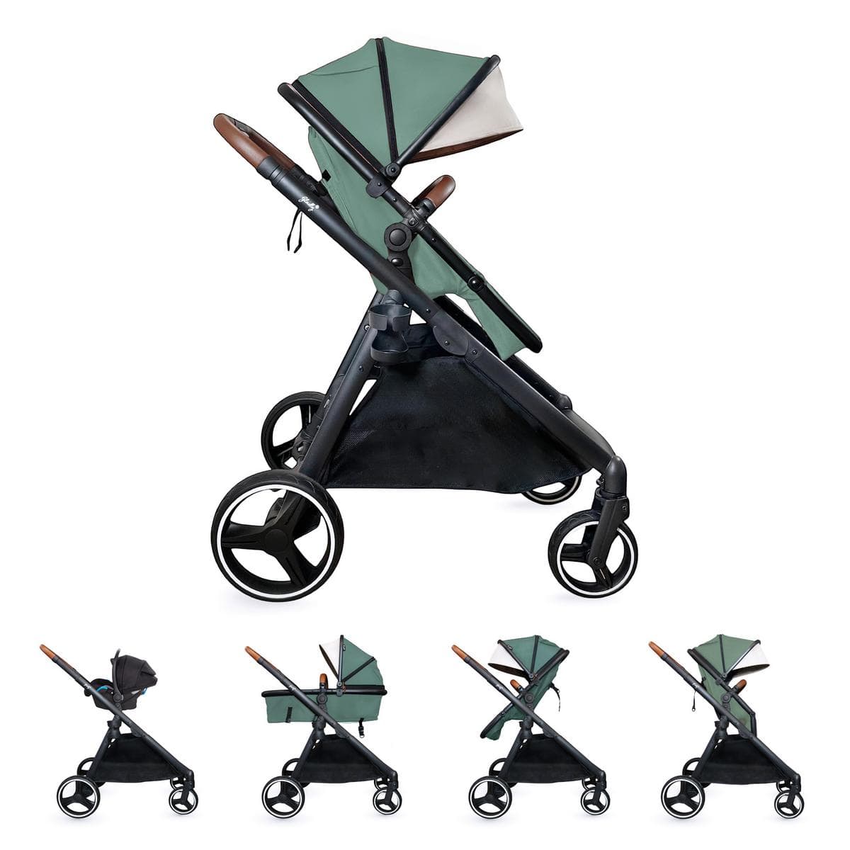 Gladly Family Piper Single-to-Double Stroller - Aloe - PIP-STR-ALO