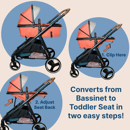 Gladly Family Piper Single-to-Double Stroller - Sedona - PIP-STR-SED