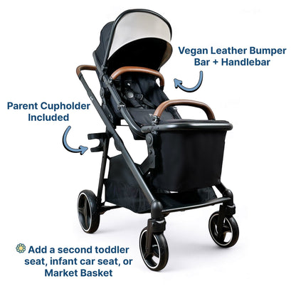 Gladly Family Piper Single-to-Double Stroller - Sedona - PIP-STR-SED