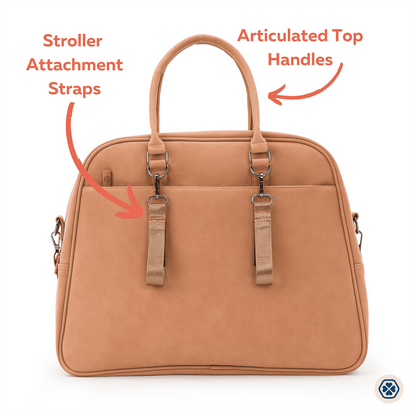 Gladly Family Pod Diaper Bag Changing Station + Travel Cot - Porcini Tan - POD-POR-CAR