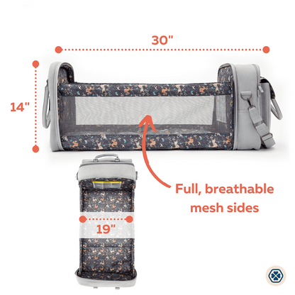 Gladly Family Pod Diaper Bag Changing Station + Travel Cot - Whisper Gray - POD-WHI-CAR