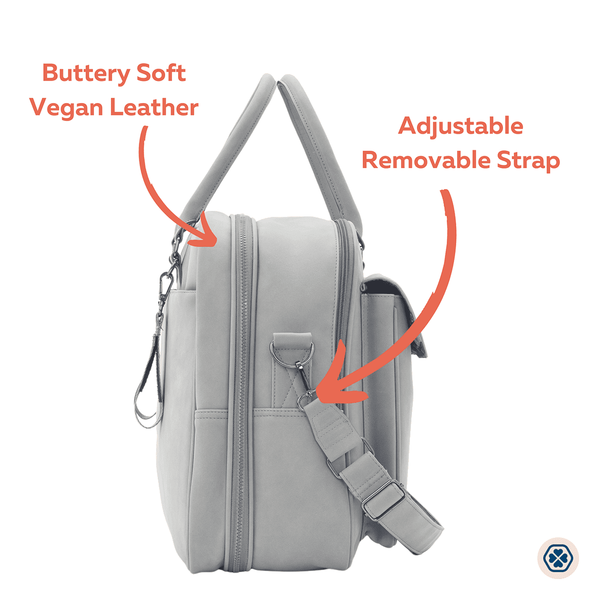 Gladly Family Pod Diaper Bag Changing Station + Travel Cot - Whisper Gray - POD-WHI-CAR