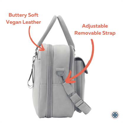 Gladly Family Pod Diaper Bag Changing Station + Travel Cot - Whisper Gray - POD-WHI-CAR