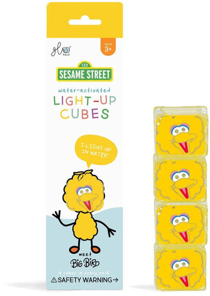 Glo Pals Light Up Cube Bath Toys - Big Bird - gp-fin-4pk-bigbird