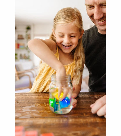 Glo Pals Light Up Cube Bath Toys - Blair (Blue) - gp-fin-4pk-blair