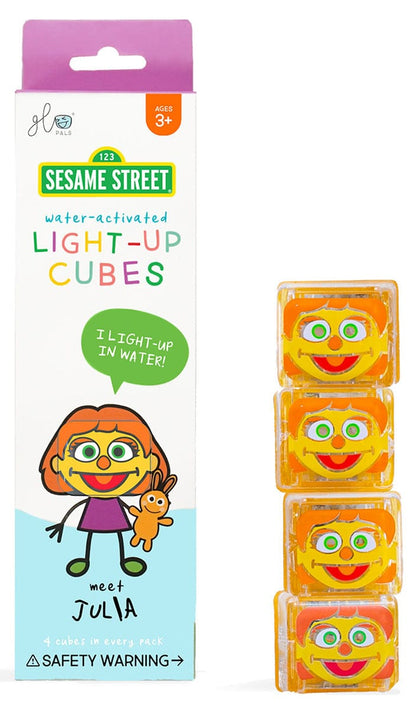 Glo Pals Light Up Cube Bath Toys - Julia - gp-fin-4pk-julia