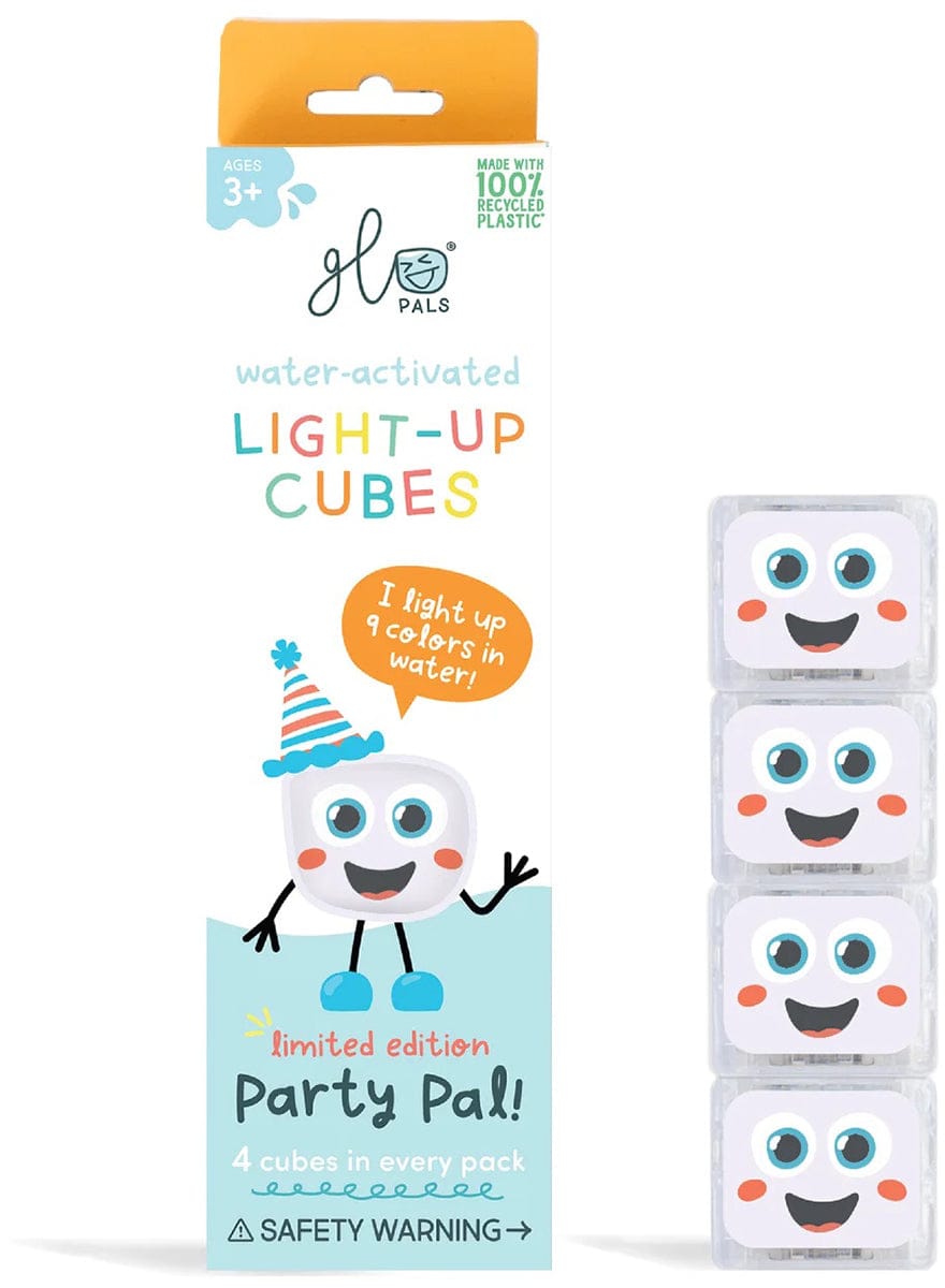 Glo Pals Light Up Cube Bath Toys - Party Pal - gp4pkppal
