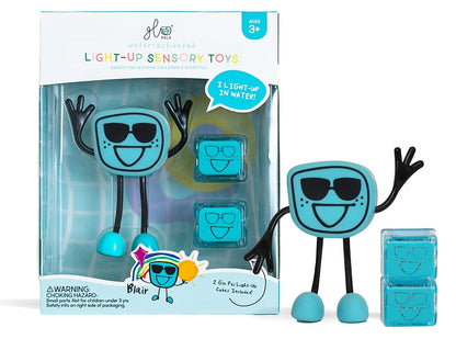 Glo Pals Light Up Sensory Bath Toy - Blair (Blue) - gp-fin-char-blair