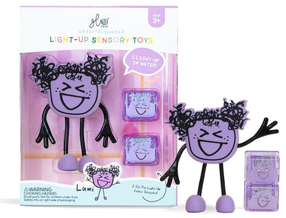 Glo Pals Light Up Sensory Bath Toy - Lumi (Purple) - gp-fin-char-lumi