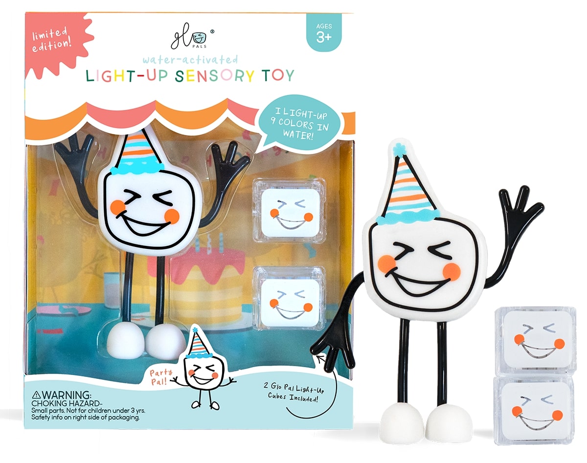 Glo Pals Light Up Sensory Bath Toy - Party Pal - gp-fin-char-ppal