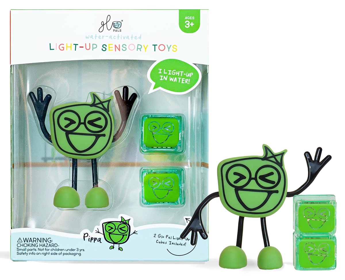 Glo Pals Light Up Sensory Bath Toy - Pippa (Green) - GP-FIN-CHAR-PIPPA