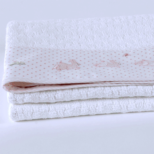 Gordonsbury Bunny Tea Party Cotton Cable Crib Blanket - GB-DS-BTP-CCCB