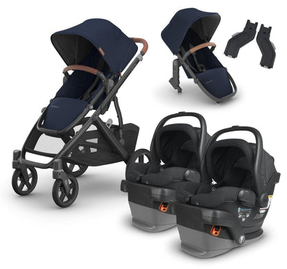 UPPAbaby VISTA V3 Twin Double Stroller with V2+ Rumbleseat + MESA V2 Travel System Bundle - Noa / Jake - TWINTRVL-MESAV2-0303-VSO-NA-NOA