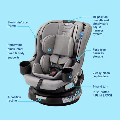 Graco EasyTurn 360 2-in-1 Rotating Convertible Car Seat - Solae - 2216076