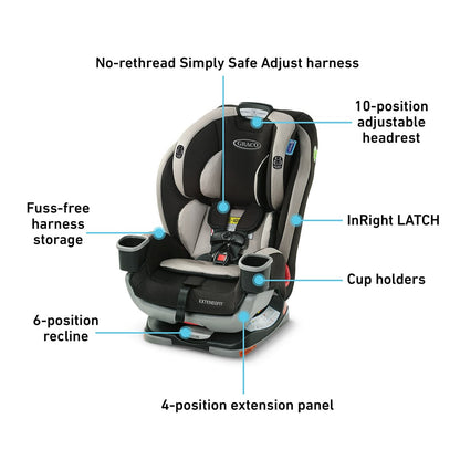Graco Extend2Fit 3-in-1 All-in-One Convertible Car Seat - Stocklyn - 2111210