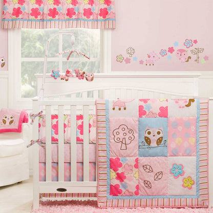 Graco Girl Woodland 4 Piece Crib Bedding Set by KidsLine - GR112BED4