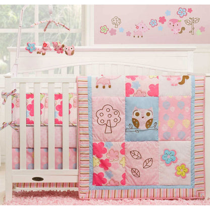 Graco Girl Woodland 4 Piece Crib Bedding Set by KidsLine - GR112BED4