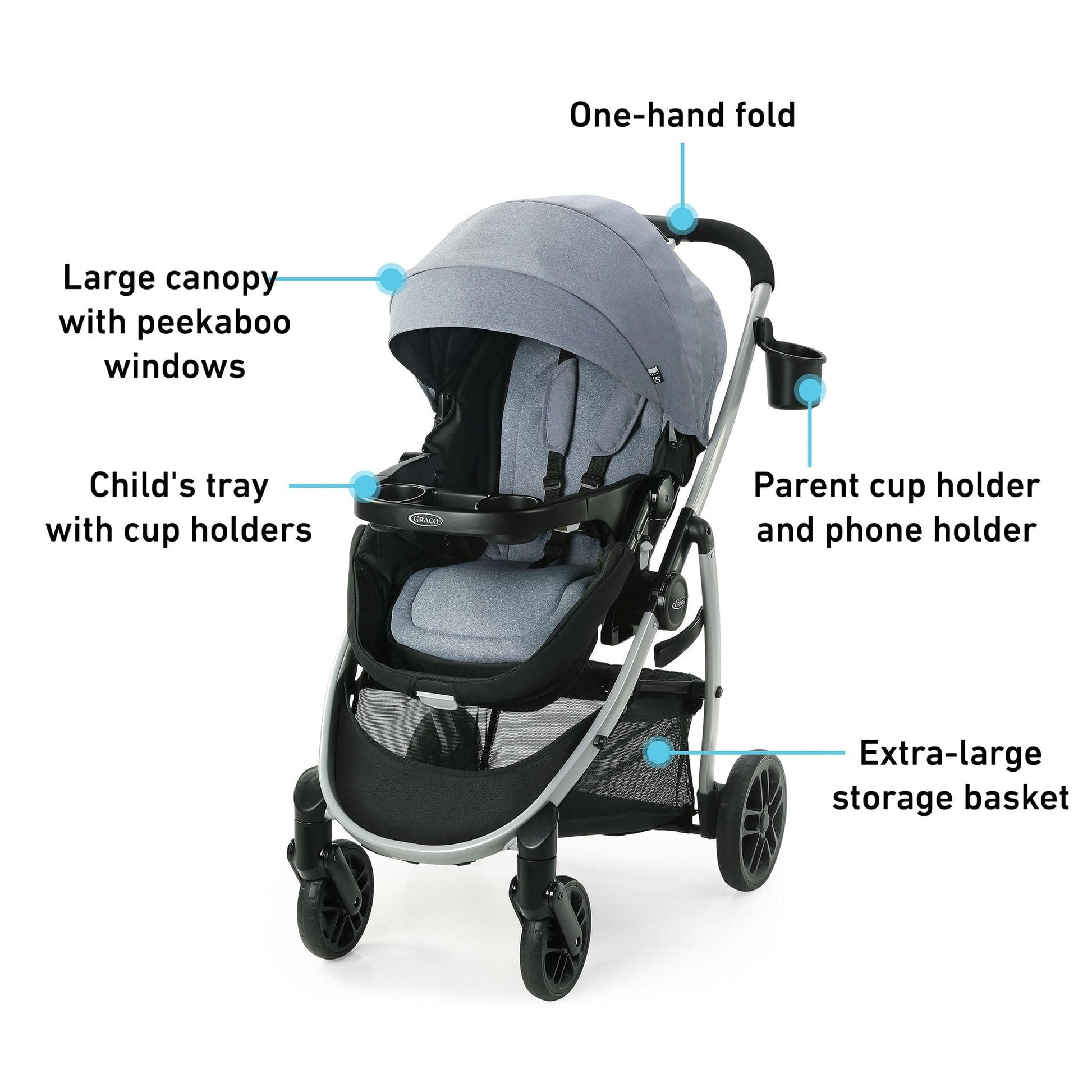 Graco Modes Pramette 3-in-1 Travel System - Lilac Mod - 2220329