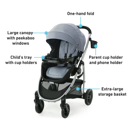 Graco Modes Pramette 3-in-1 Travel System - Lilac Mod - 2220329
