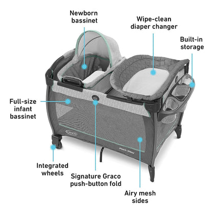 Graco Pack 'n Play Close2Baby Bassinet Playard - Derby - 2140068