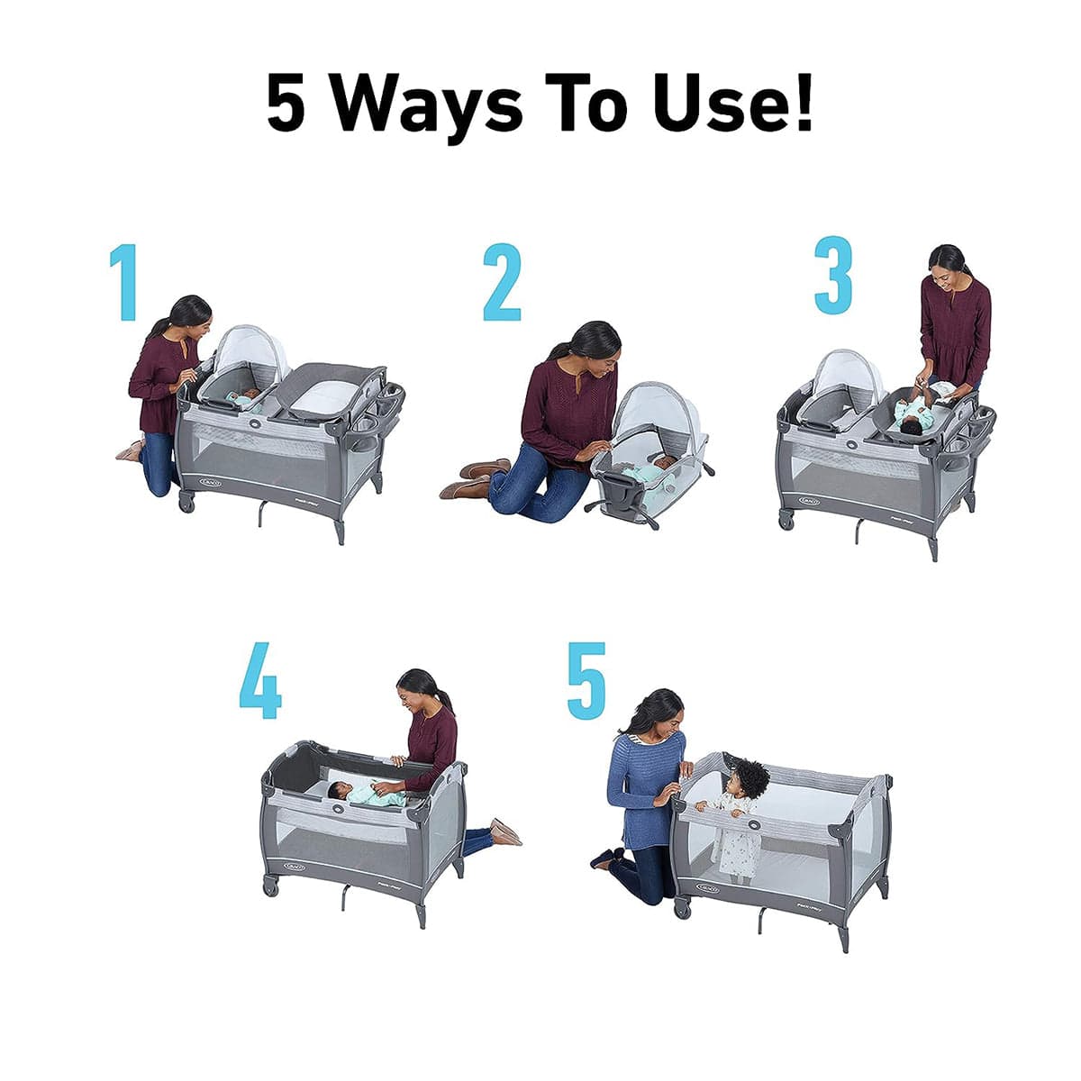 Graco Pack 'n Play Close2Baby Bassinet Playard - Derby - 2140068