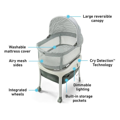 Graco Sense2Snooze Bassinet with Cry Detection Technology - Hamilton - 2105921