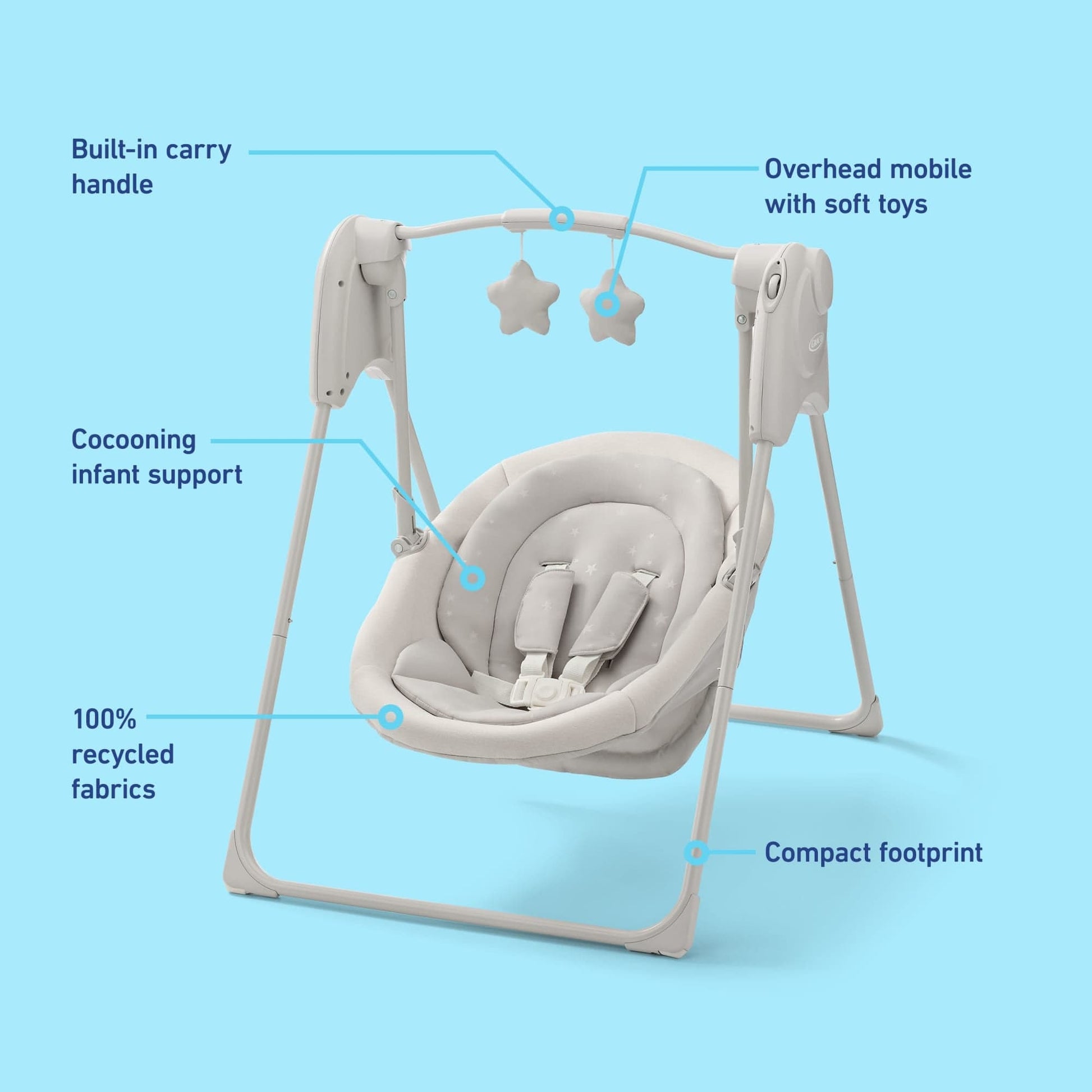 Graco Slim Spaces Compact Baby Swing - Tate - 2231532
