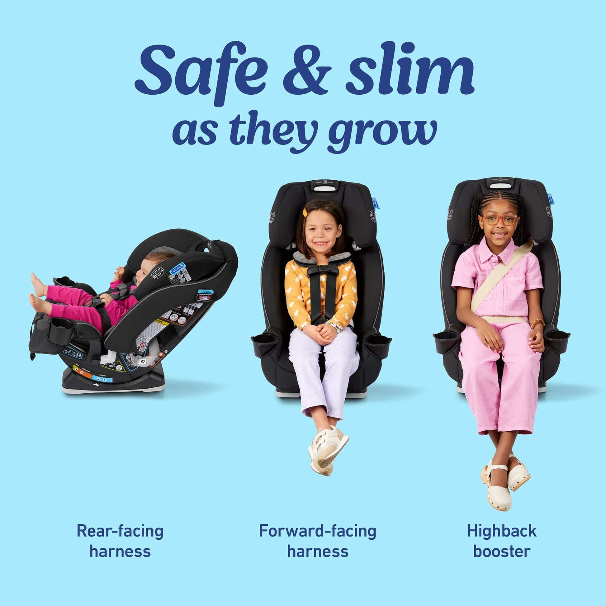 Graco SlimFit 3-in-1 Narrow All-in-One Convertible Car Seat - Sydney - 2215456