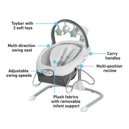 Graco Soothe 'n Sway LX Swing with Portable Bouncer - Derby - 2140066