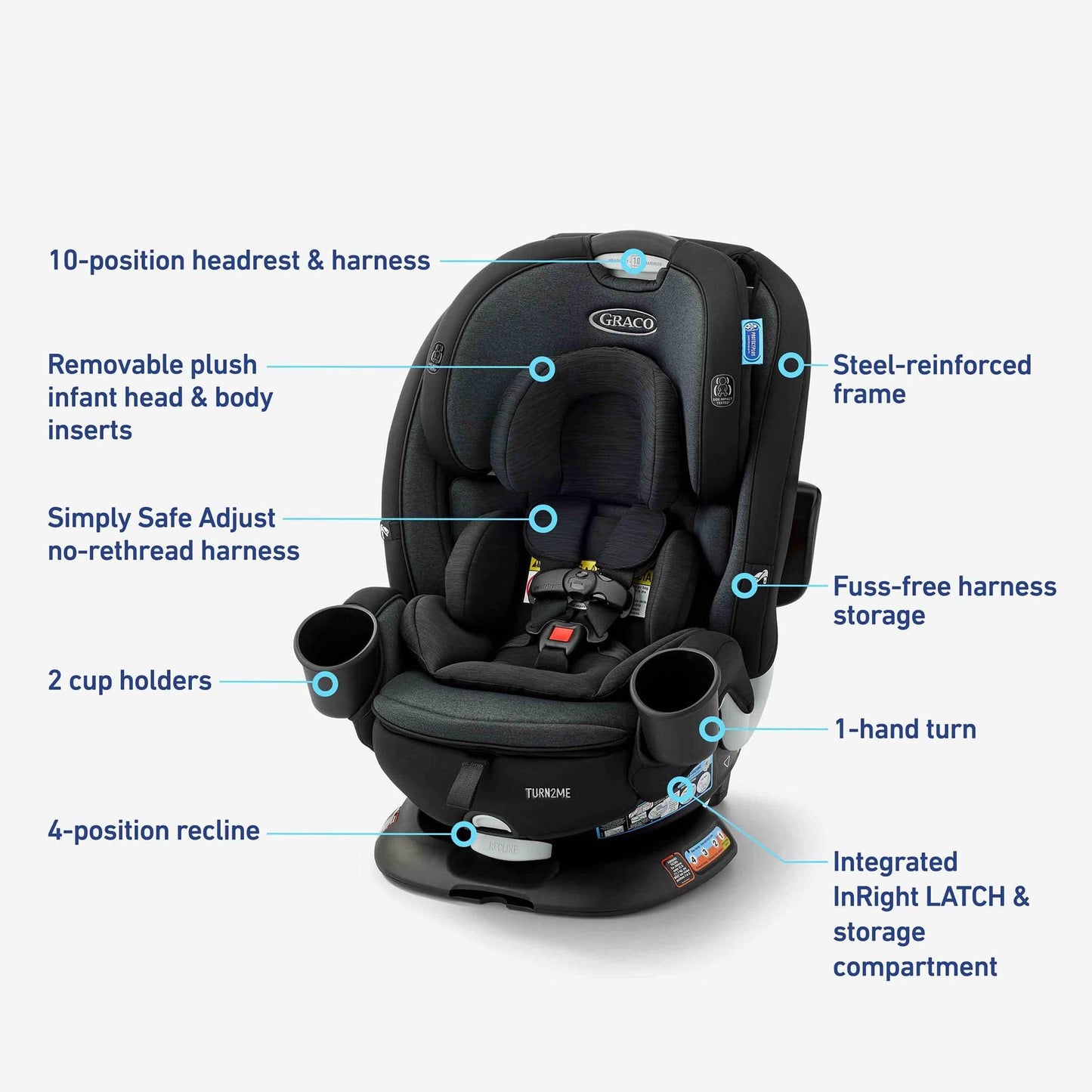 Graco Turn2Me 3-in-1 Rotating Convertible Car Seat - Cambridge - 2215451