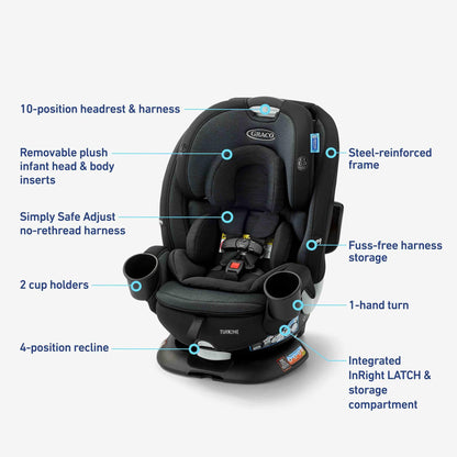 Graco Turn2Me 3-in-1 Rotating Convertible Car Seat - Lilac Mod - 2220326