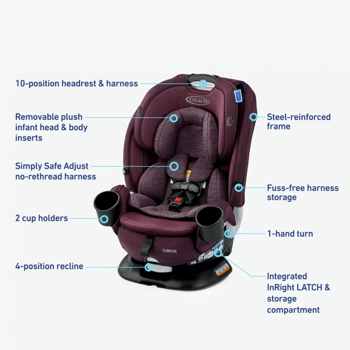 Graco Turn2Me 3-in-1 Rotating Convertible Car Seat - London - 2156206