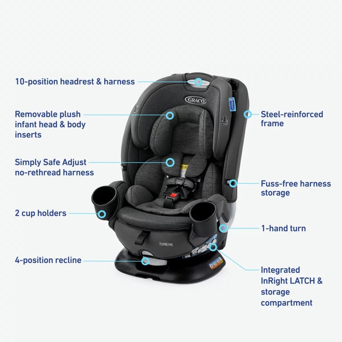 Graco Turn2Me 3-in-1 Rotating Convertible Car Seat - Manchester - 2156214