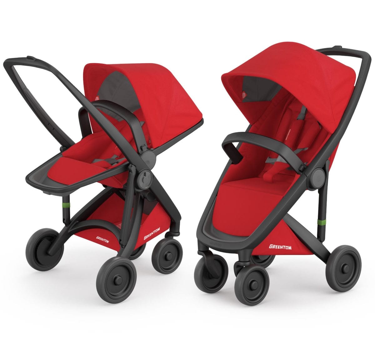 Greentom 2 in 1 Stroller - Black/Red - 8.71932E+12