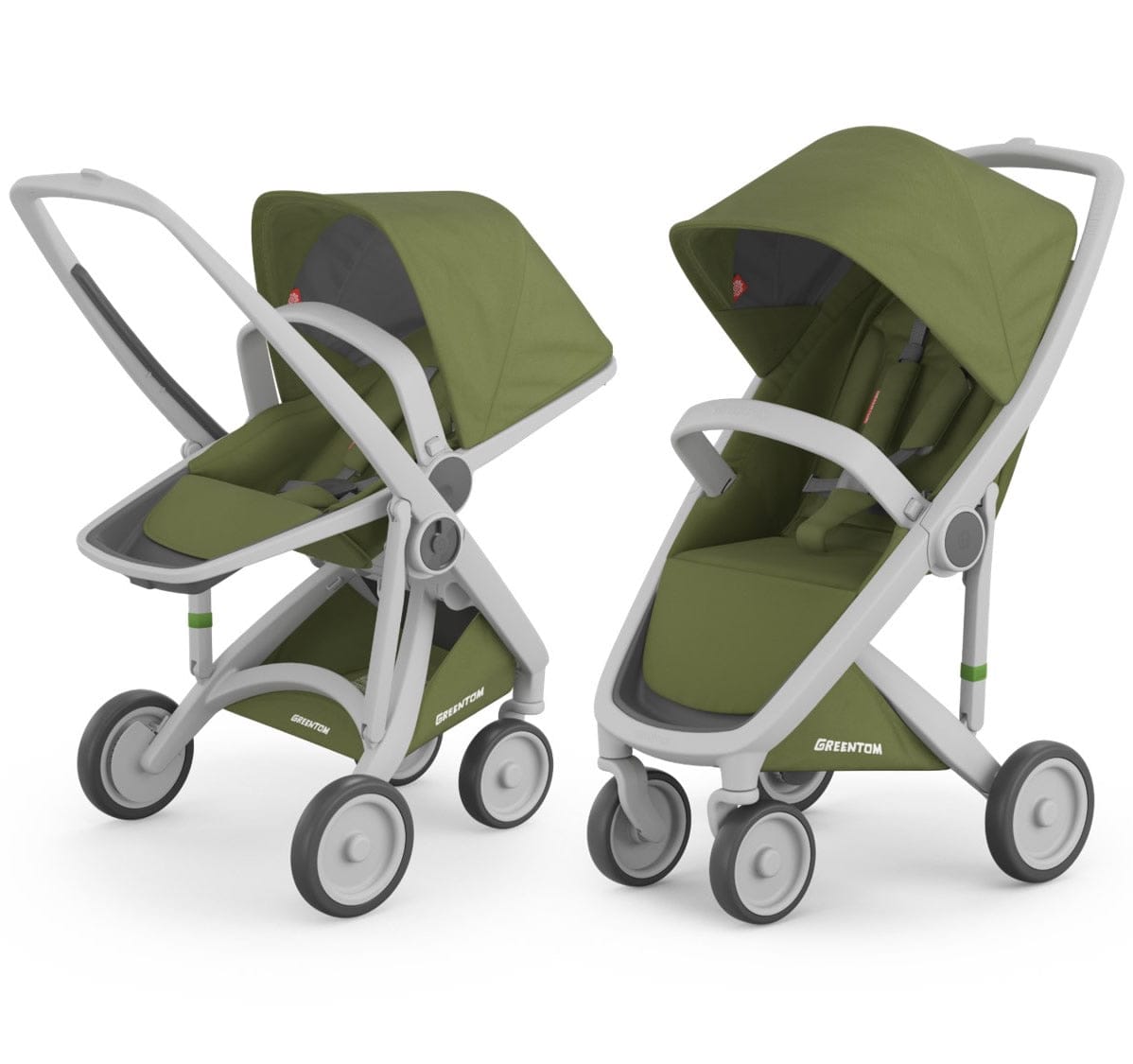 Greentom 2 in 1 Stroller - Grey/Olive - 8.71932E+12
