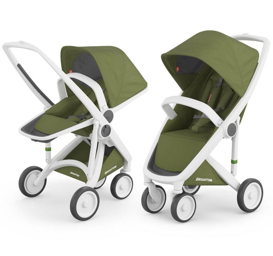 Greentom 2 in 1 Stroller - White/Olive - 8.71932E+12