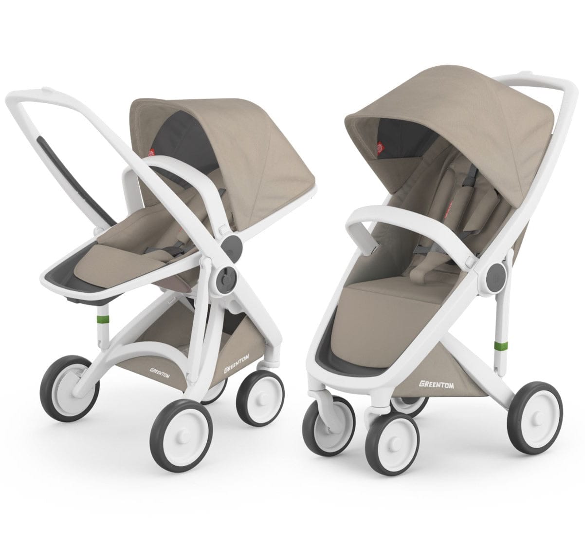 Greentom 2 in 1 Stroller - White/Sand - 8.71932E+12